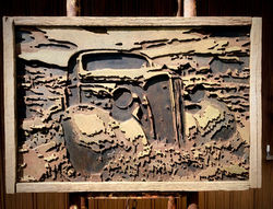 Multilayered Laser Cut Artwork - RUSTY ROD