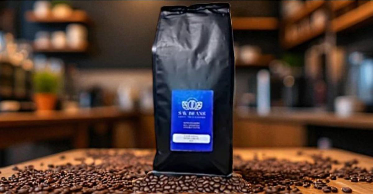 Bag of Blue Moon coffee beans
