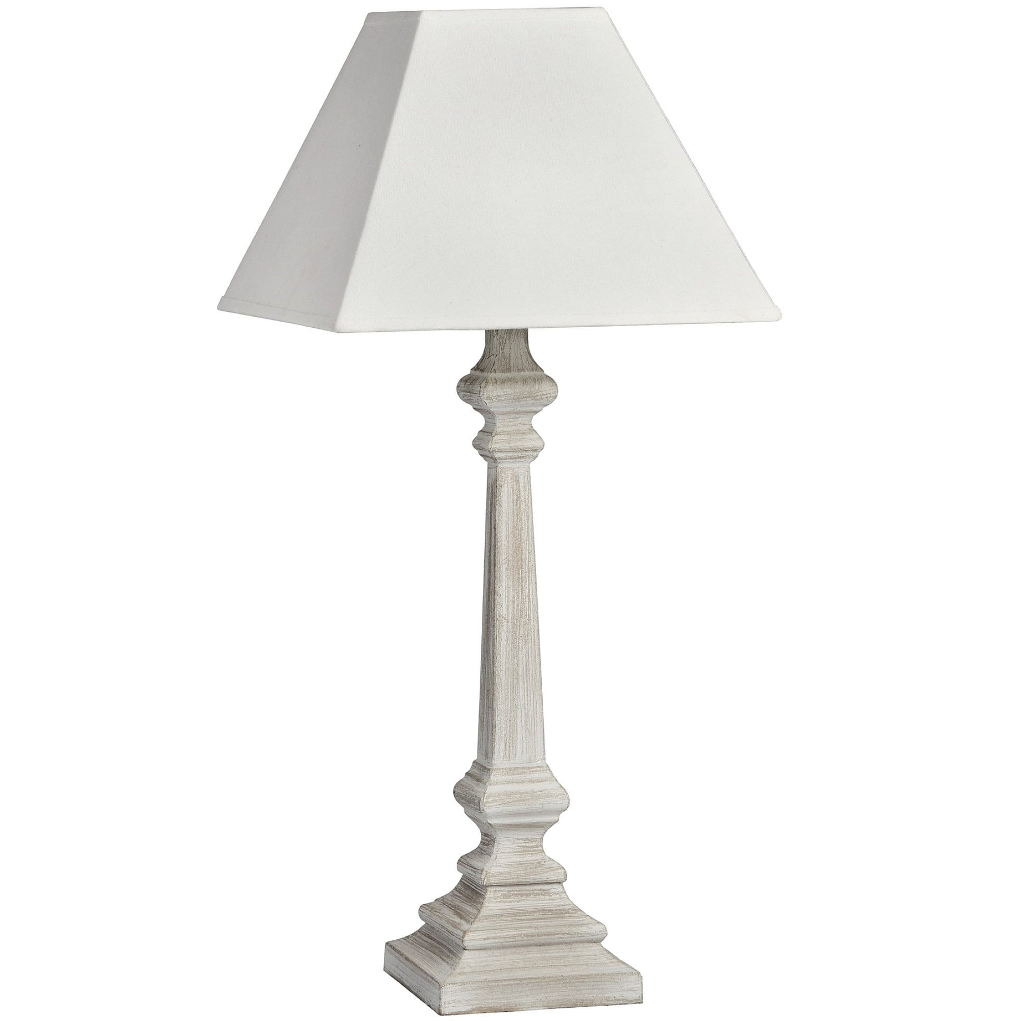 Off- White Wooden Rustic Table Lamp