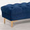 Thumbnail: Blue Velvet Buttoned Ottoman Stool