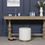 Thumbnail: Boucle Round  Stool with Gold Base