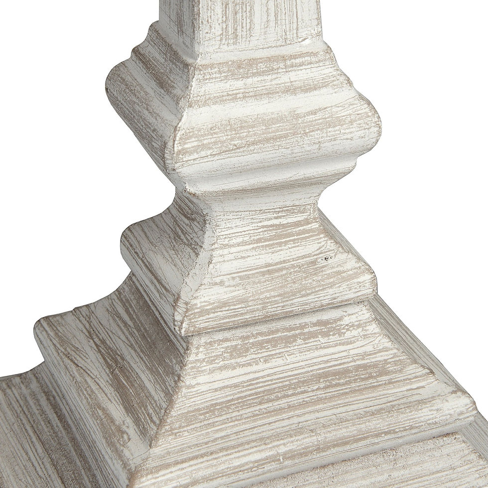 Thumbnail: Off- White Wooden Rustic Table Lamp