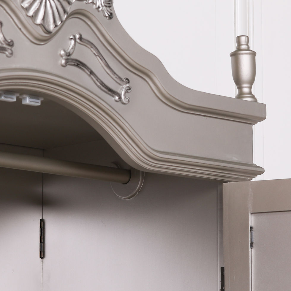 Thumbnail: French Antique Silver Double Mirrored Door Armoire