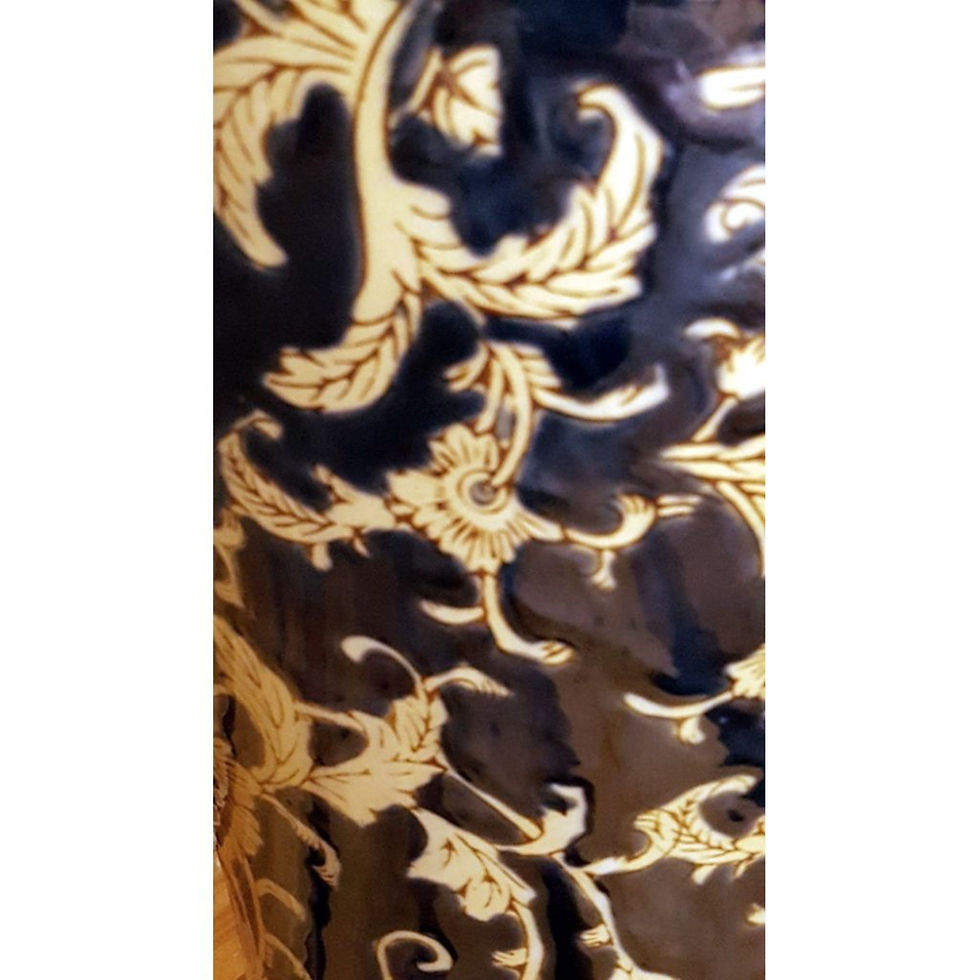 Thumbnail: large Porcelain Glossy Black Jar Lamp
