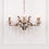 Thumbnail: Antique Gold 6 Branch Shallow Cut Glass Chandelier