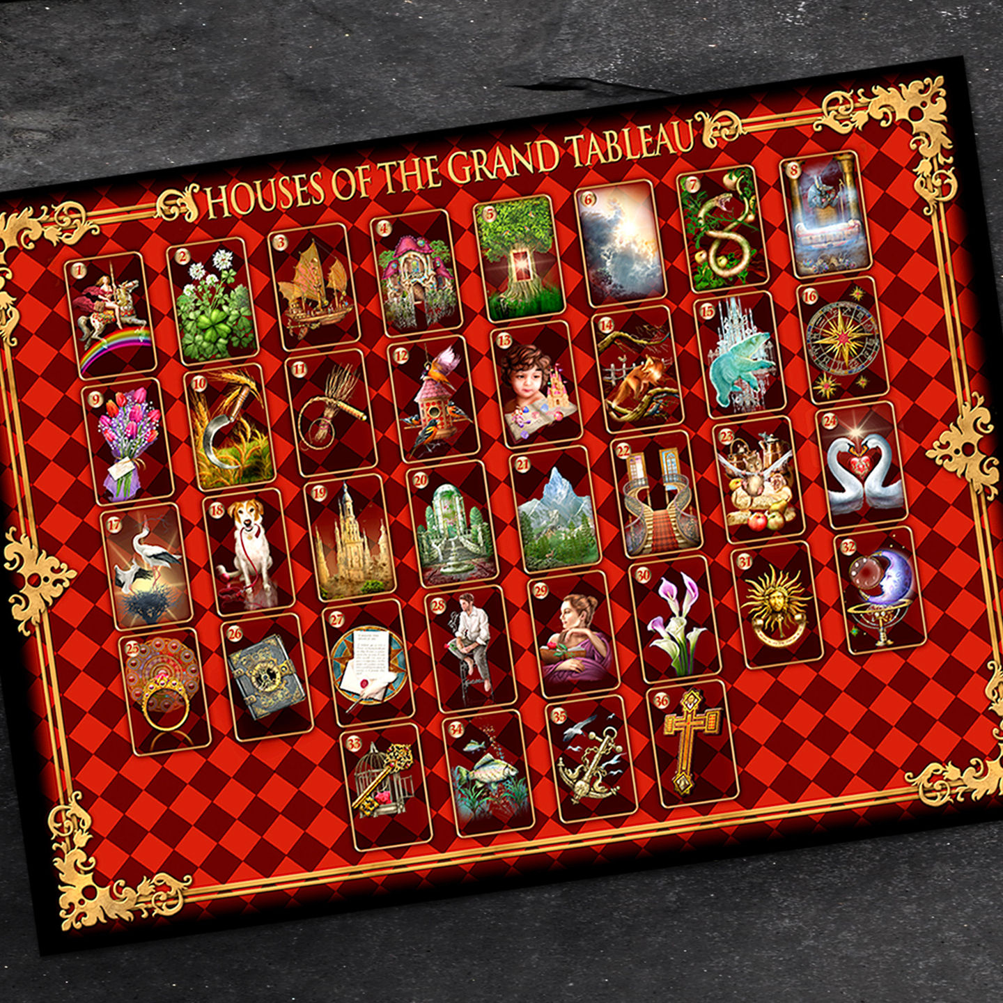 Gilded Lenormand Altar Cloth (9x4)