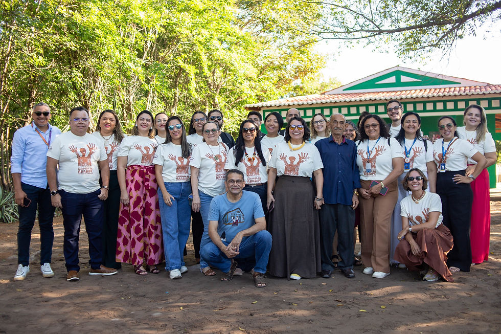 Equipe do Sesc reunida durante a inauguração do sítio