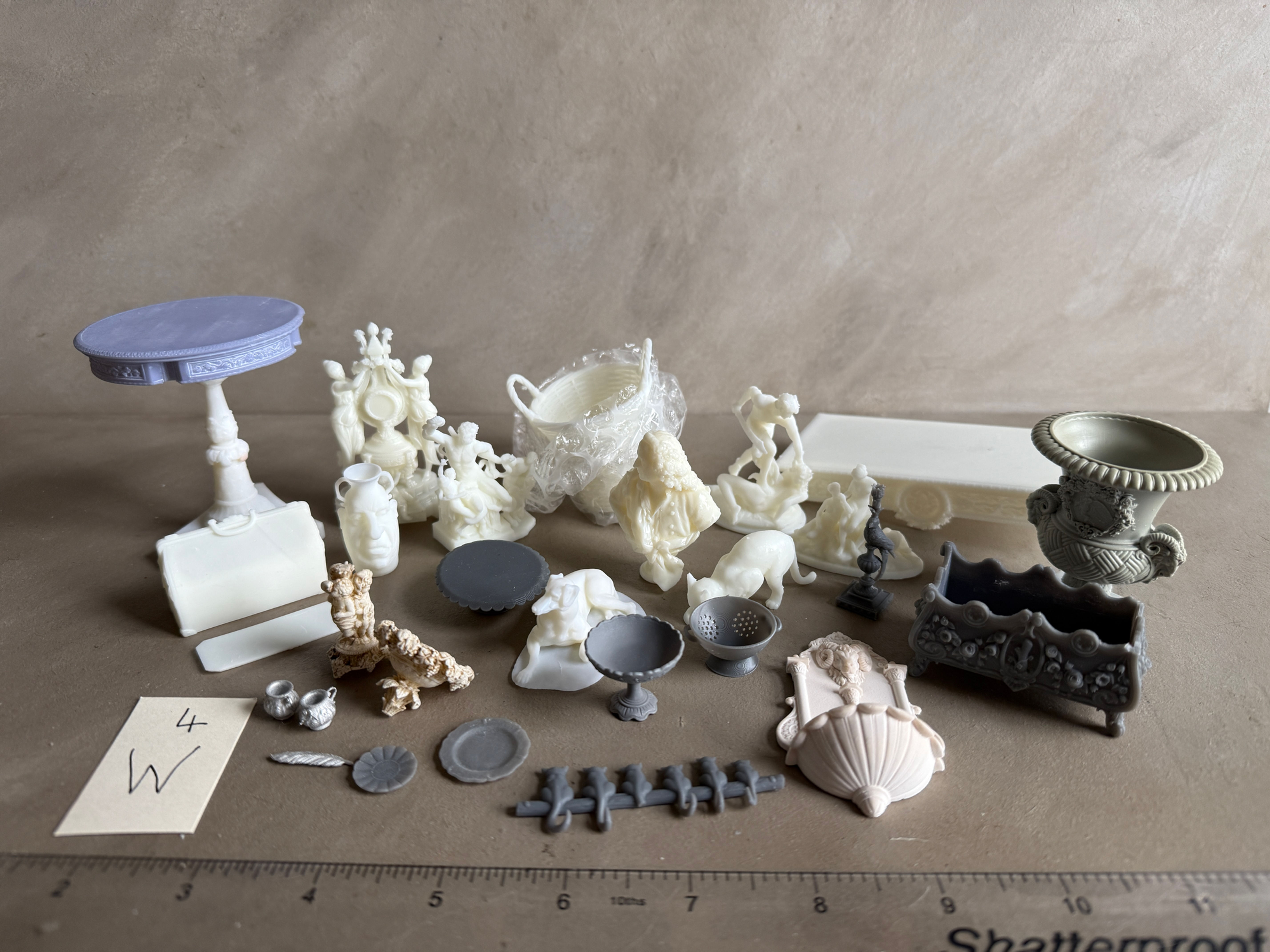 4W Items include Clock, Urn and fountain Slight seconds