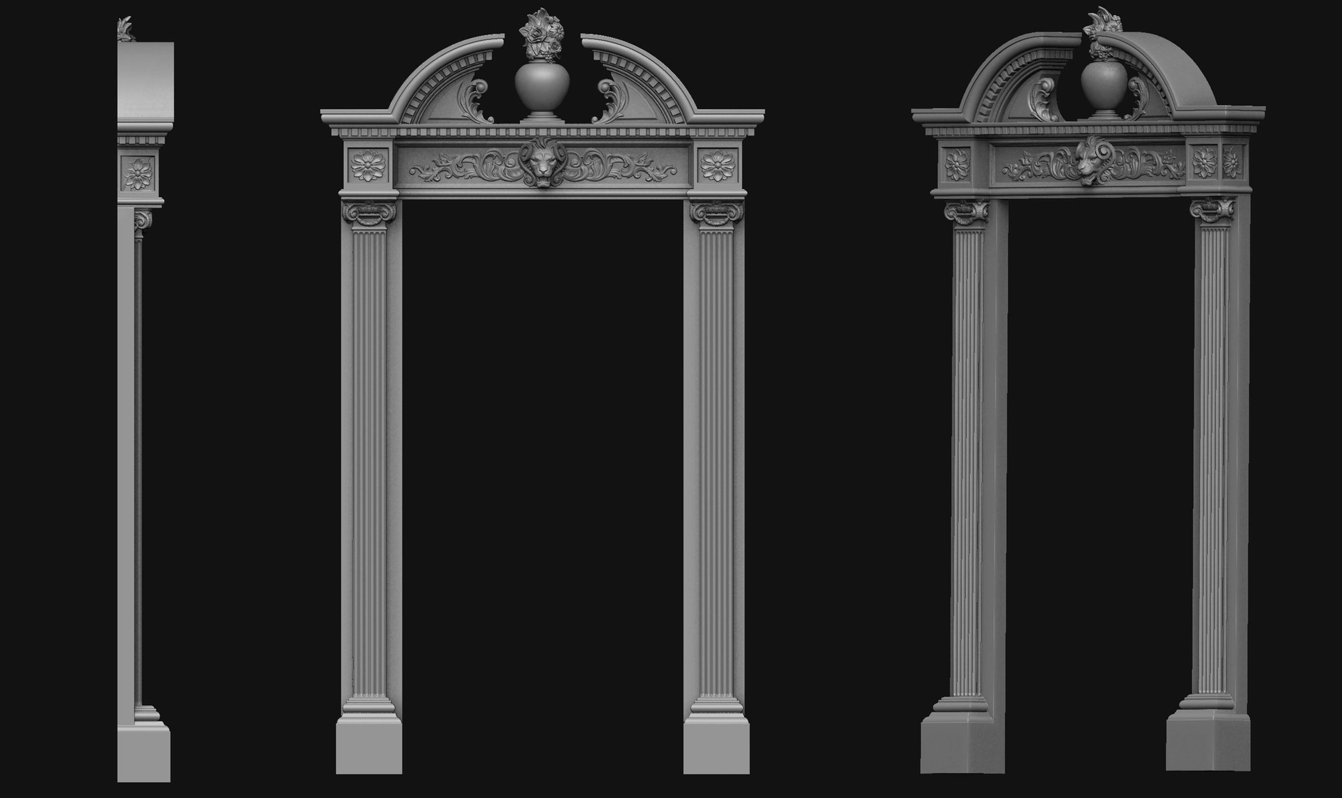 3D printable file ARCHITECTURAL Lion Door Surround Frame