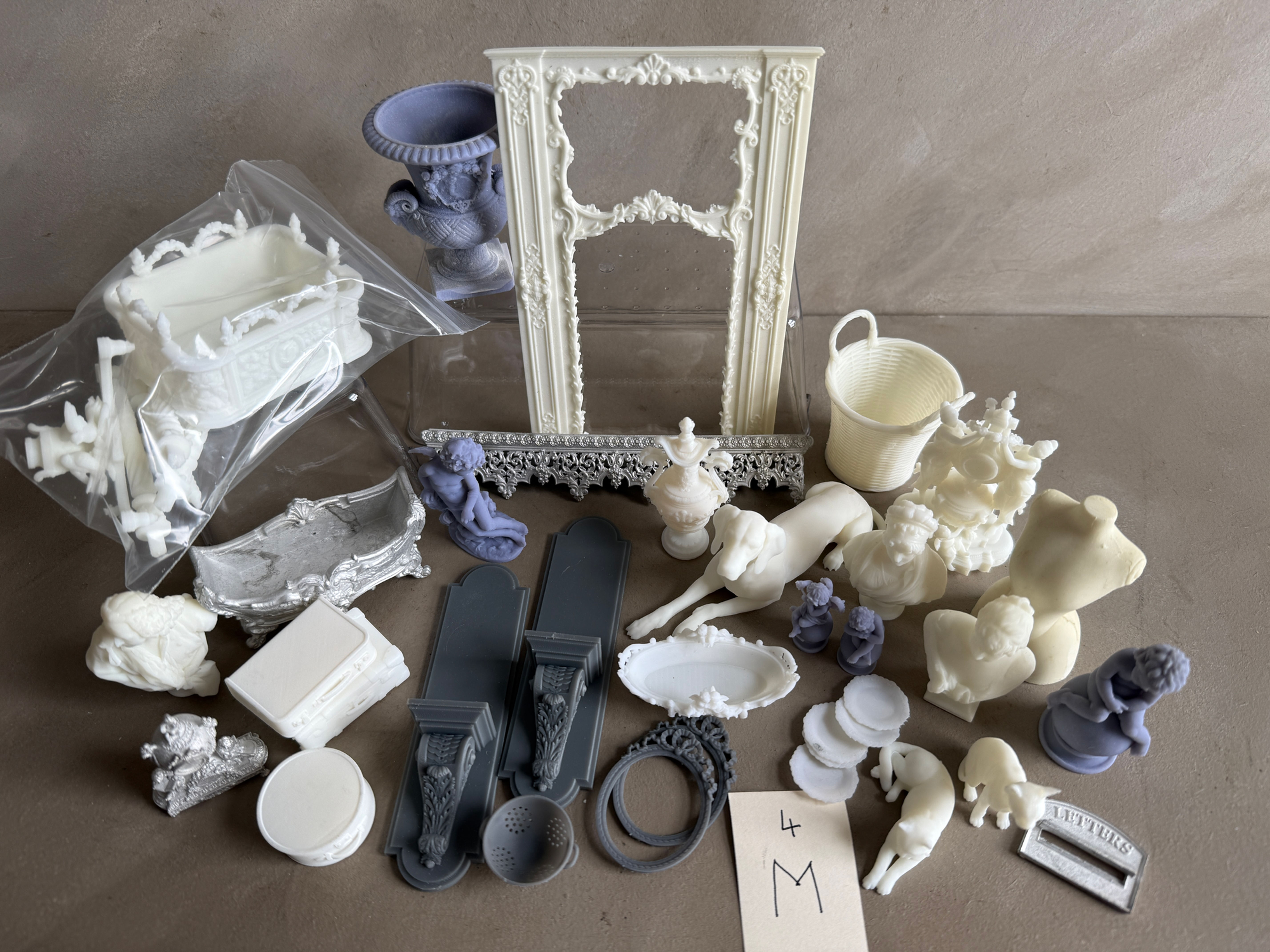 4M Frame, dogs, urn etc Slight seconds