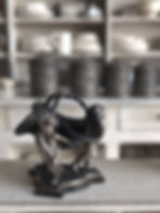 Thumbnail: 3 Putti carrying a posy basket 18th century 12th scale Unpainted