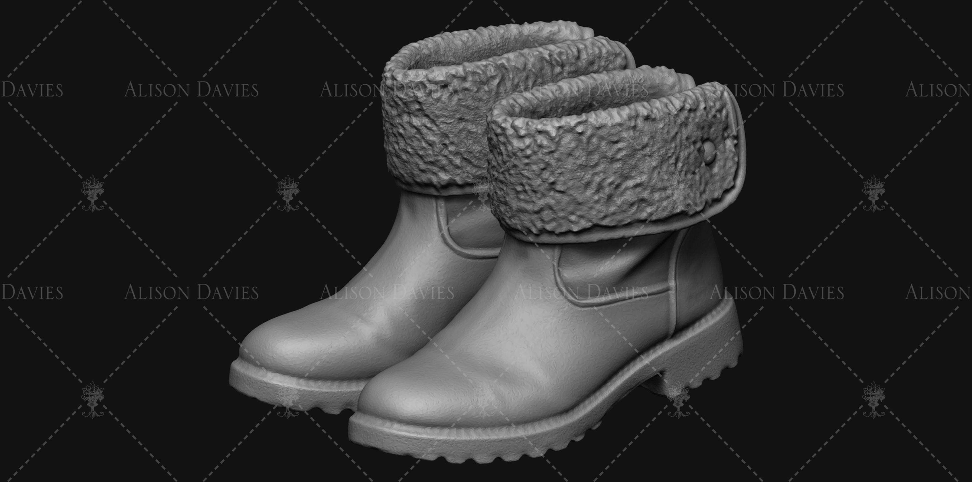3D printable file pair of SHOES boots design 8