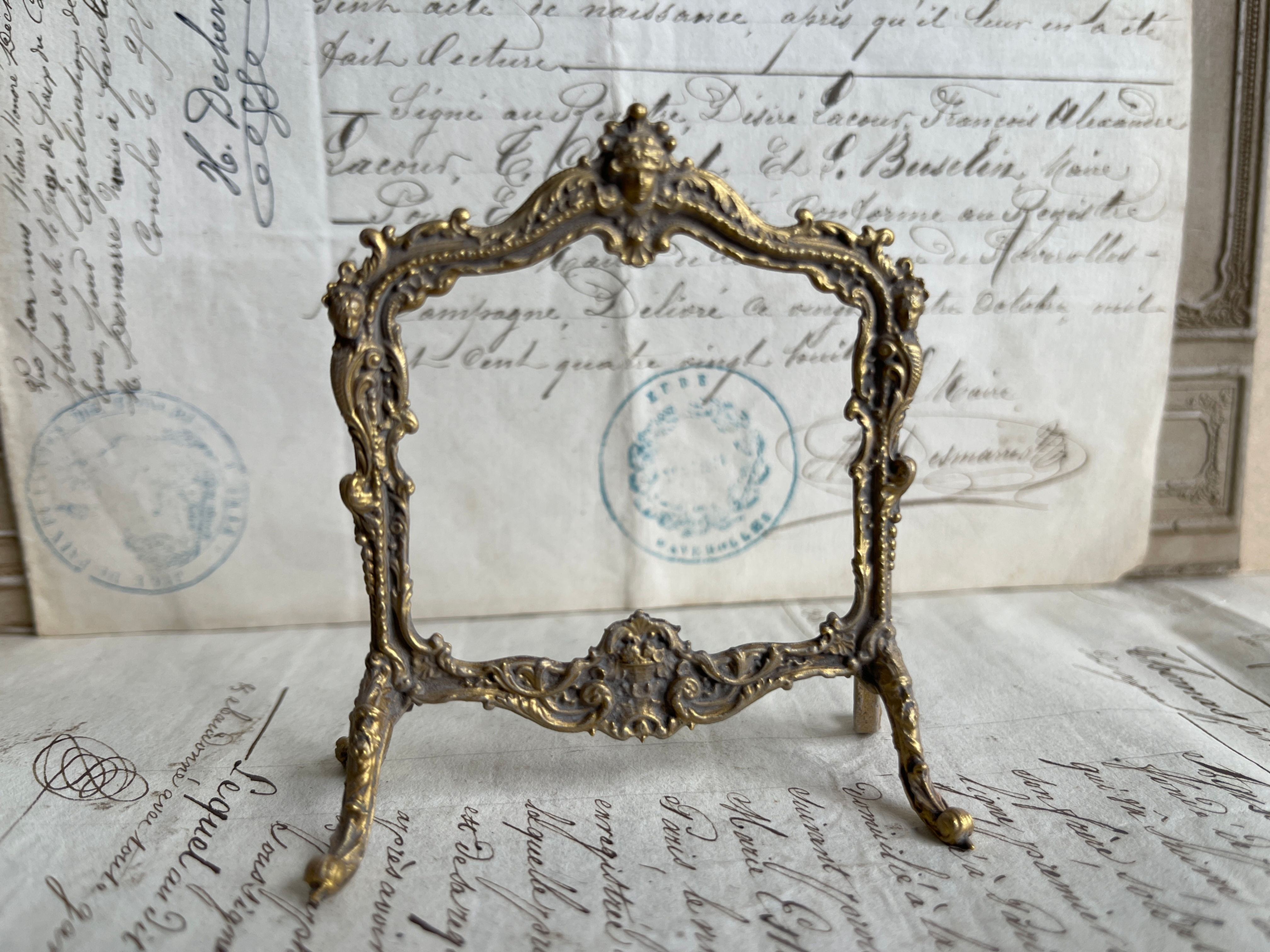 Unpainted Firescreen ready for image or upholstery French 19th Century