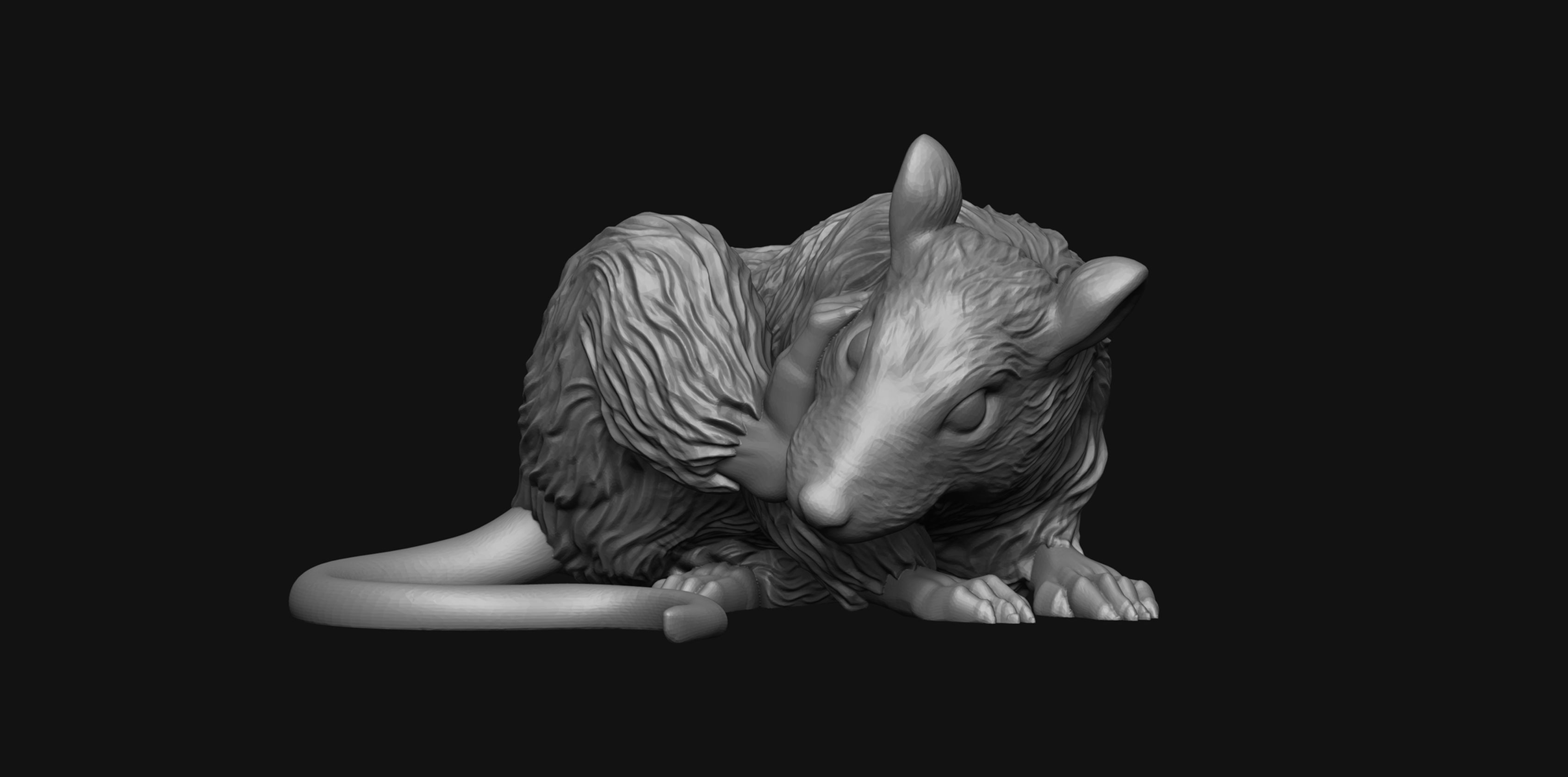 3D printable file Rat scratching