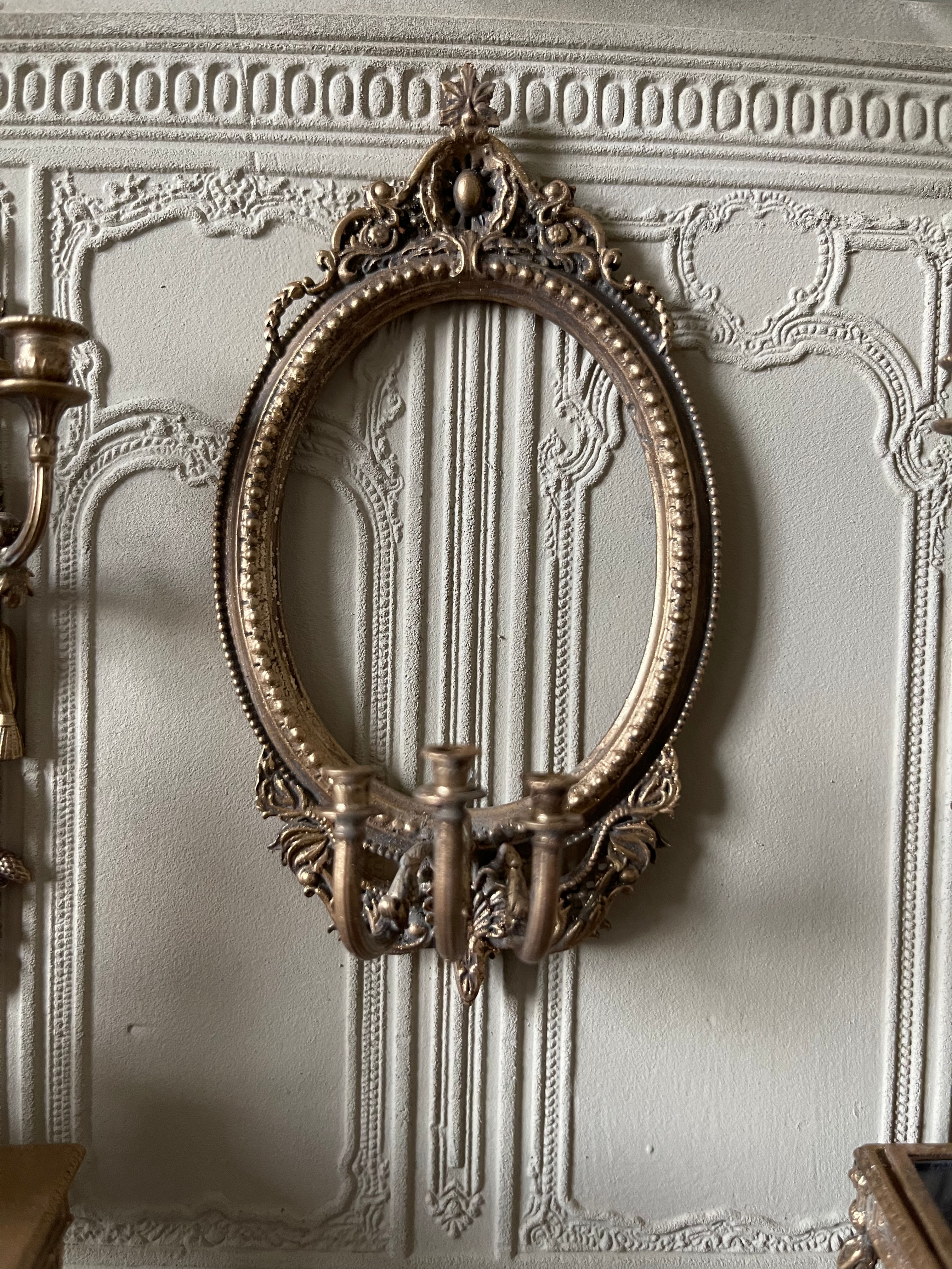 18th C. Large French Girondelle Mirror 12th scale