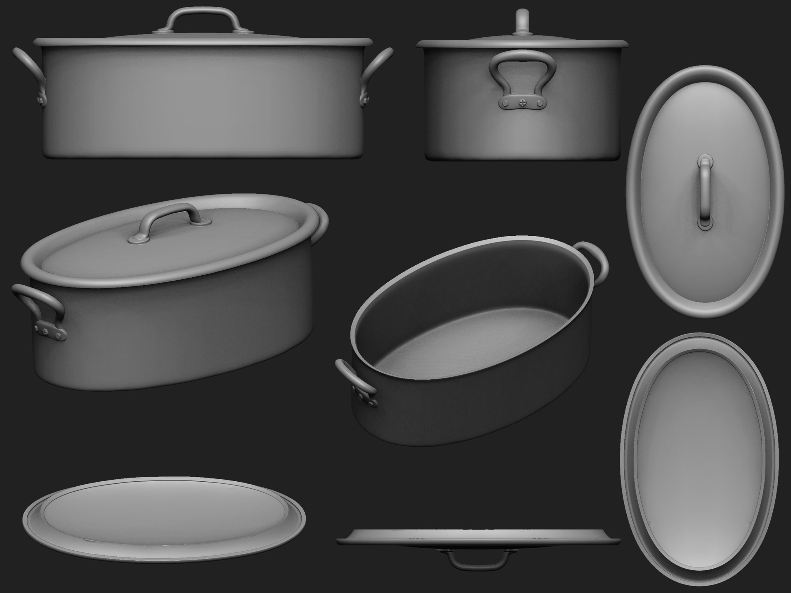 Oval Roasting dish with lid