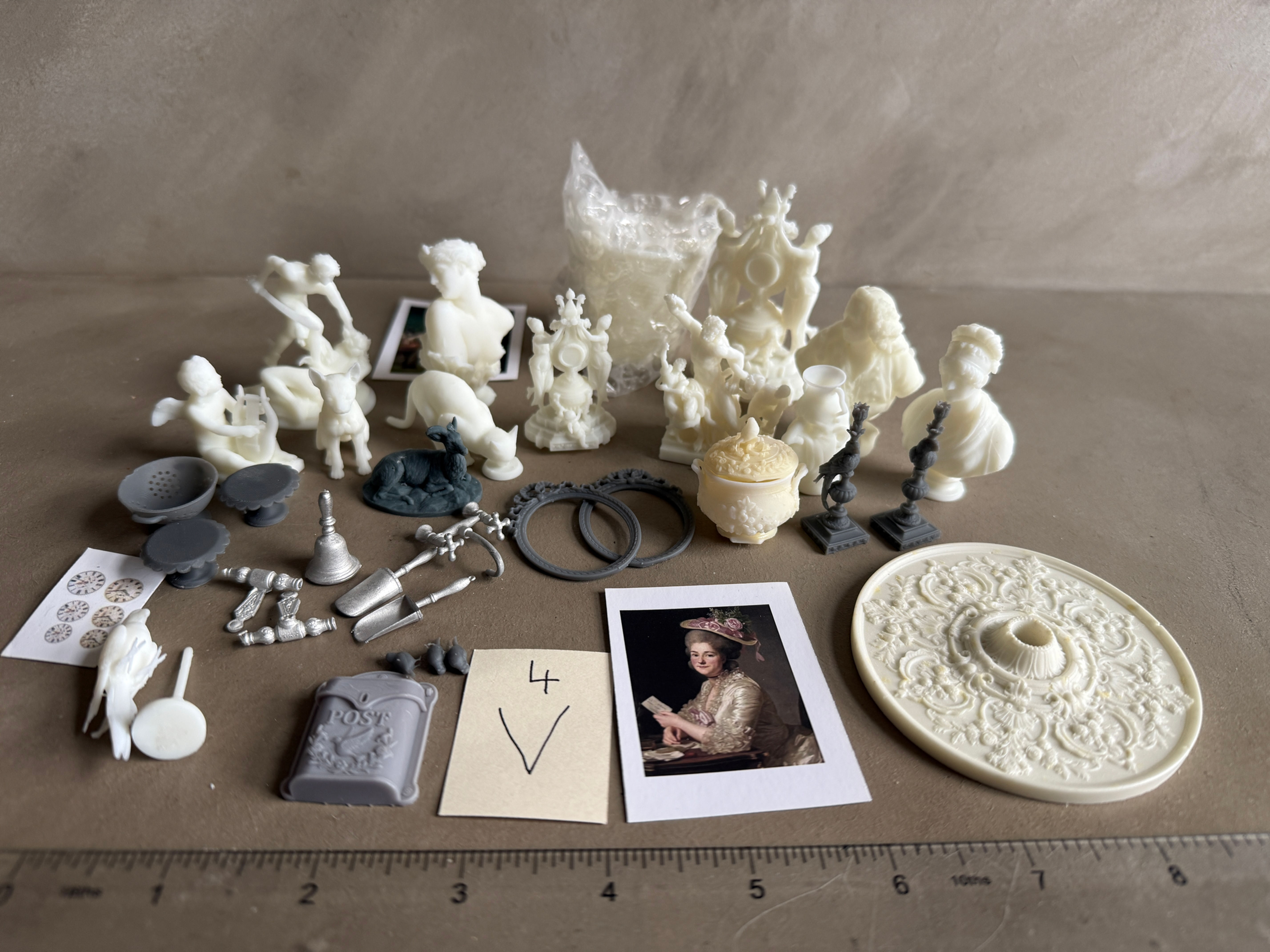 4V Various items including ceiling rose and busts Slight seconds
