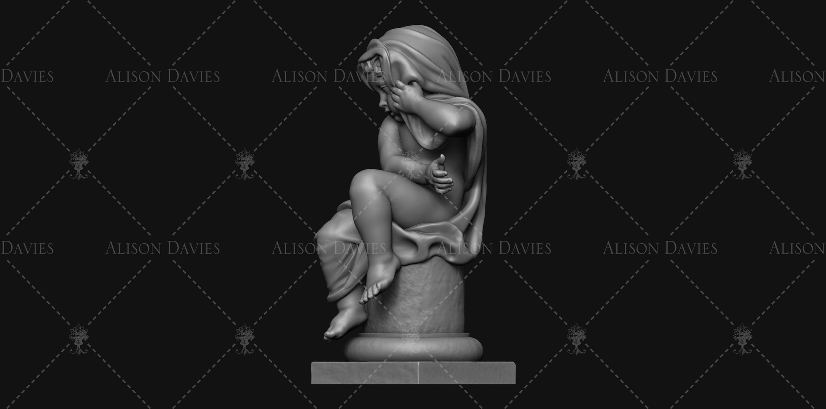 3D printable file Sitting Putto1