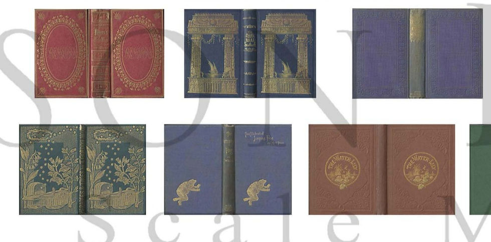 Miniatura: SET B   60 x 12th scale 18TH & 19TH century Medley of book kits to be posted