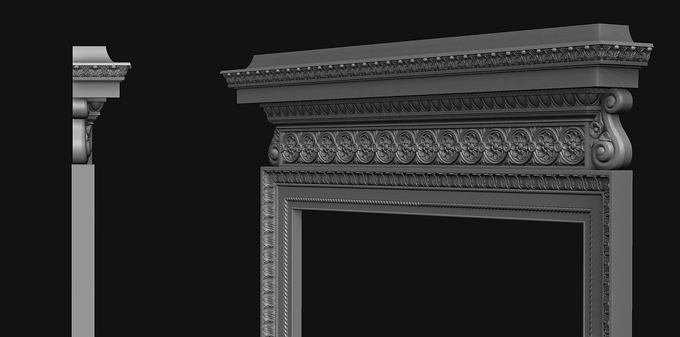 Miniatura: 3D printable file ARCHITECTURAL Door Pediment and frame (2)