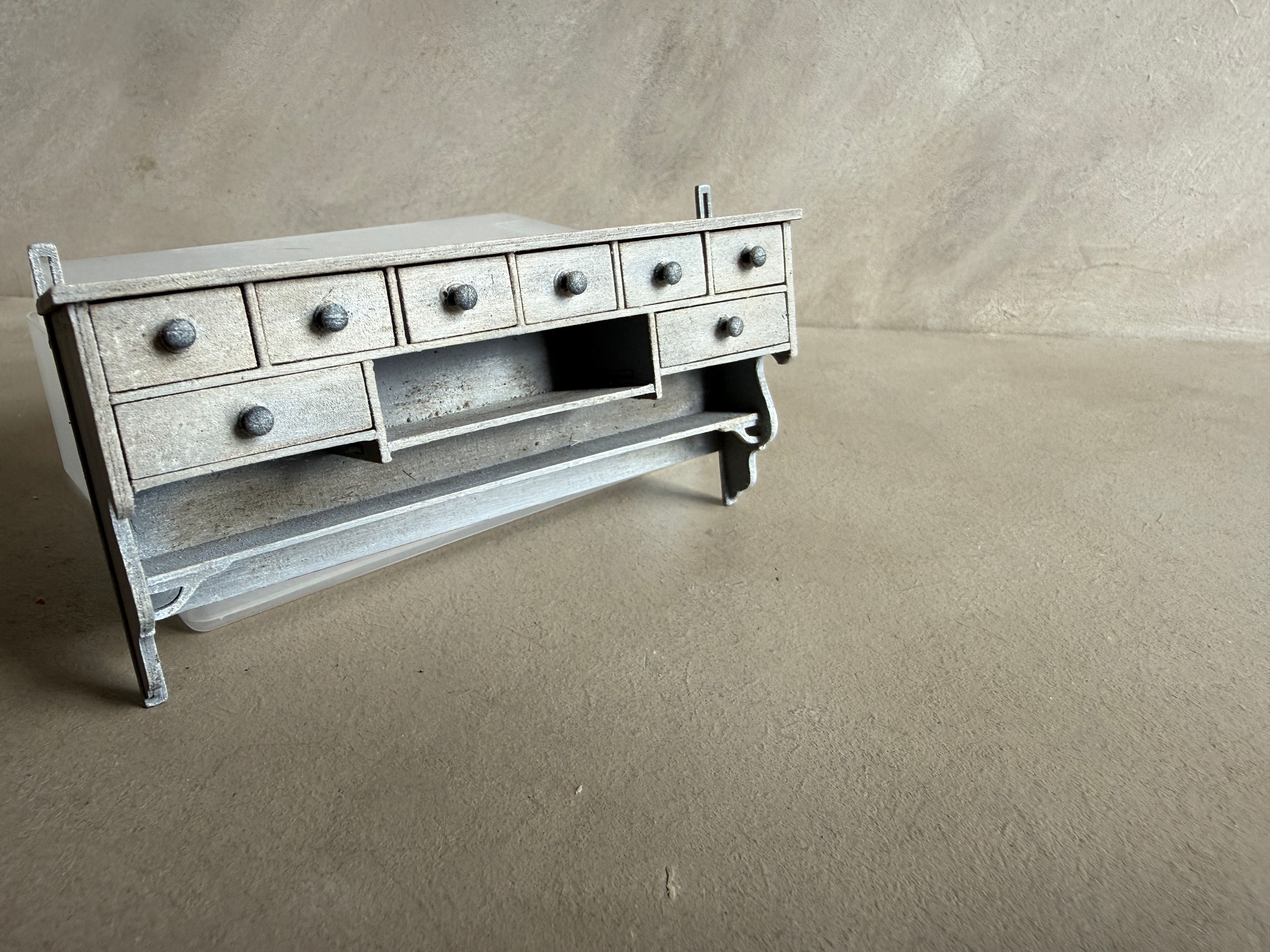 AF50 - FRENCH WALL SHELF WITH DRAWERS