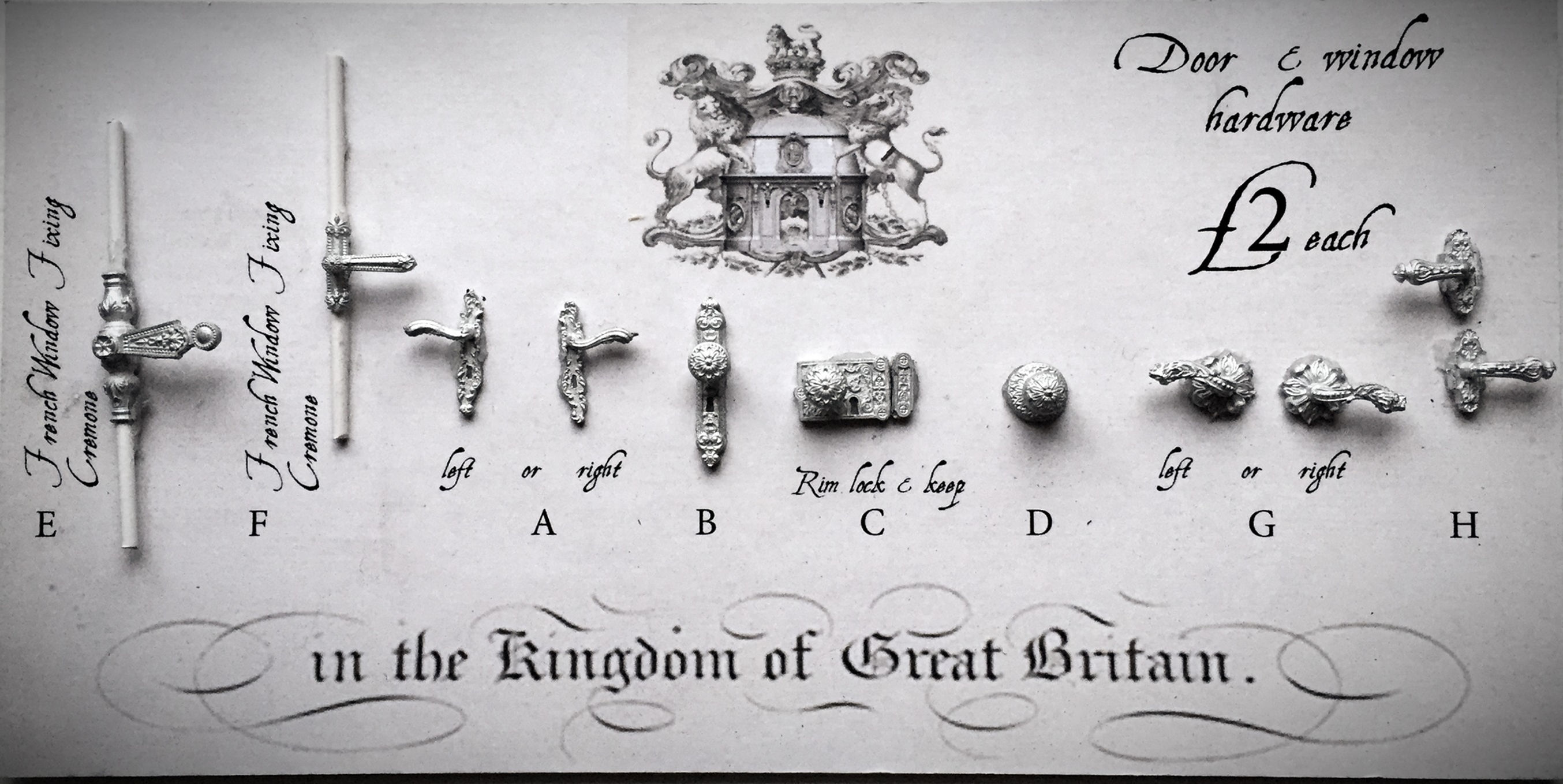 Selection of door handles, knobs, cremones....