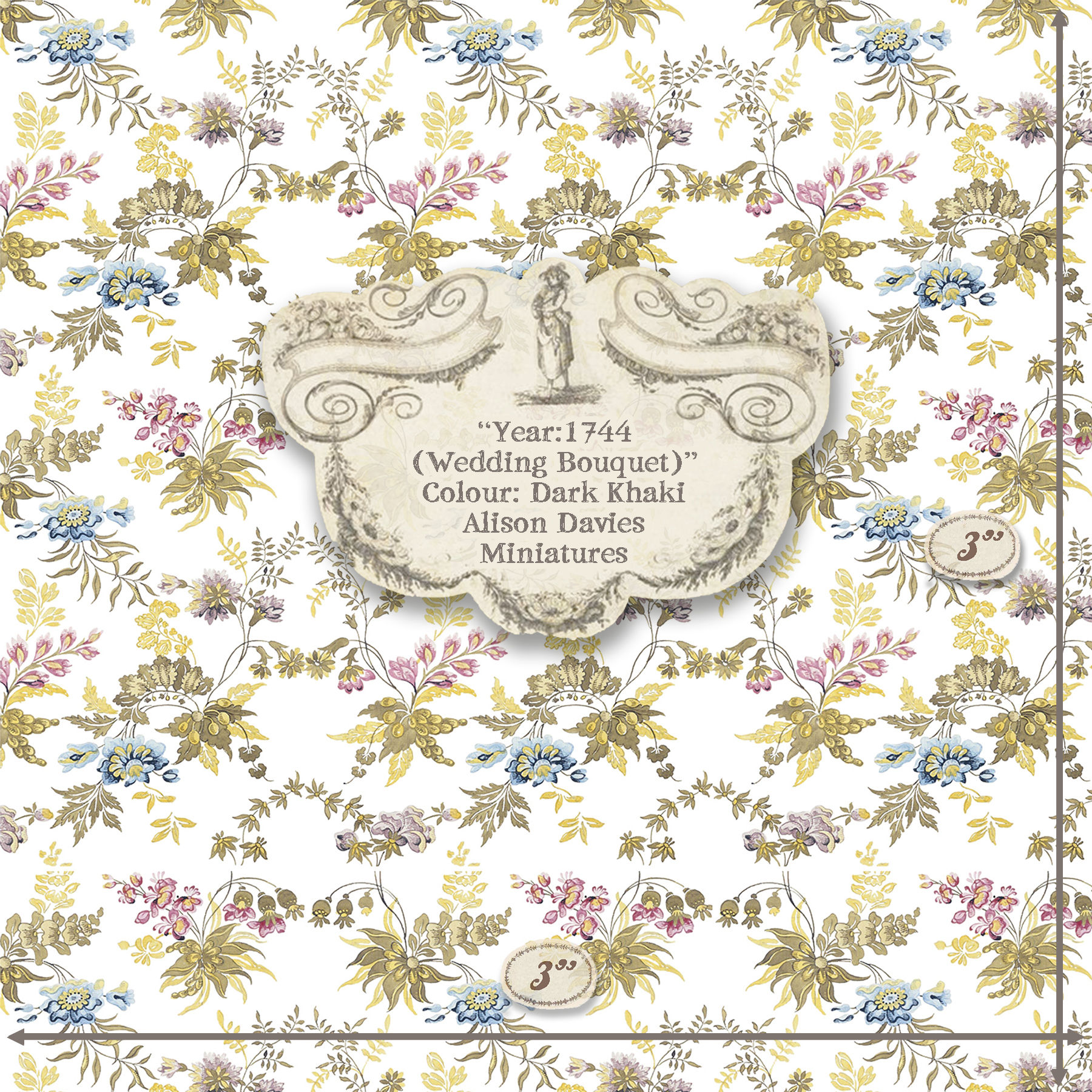 18th Century 1744 Wedding Bouquet Colour: Dark Khaki... Wallpaper