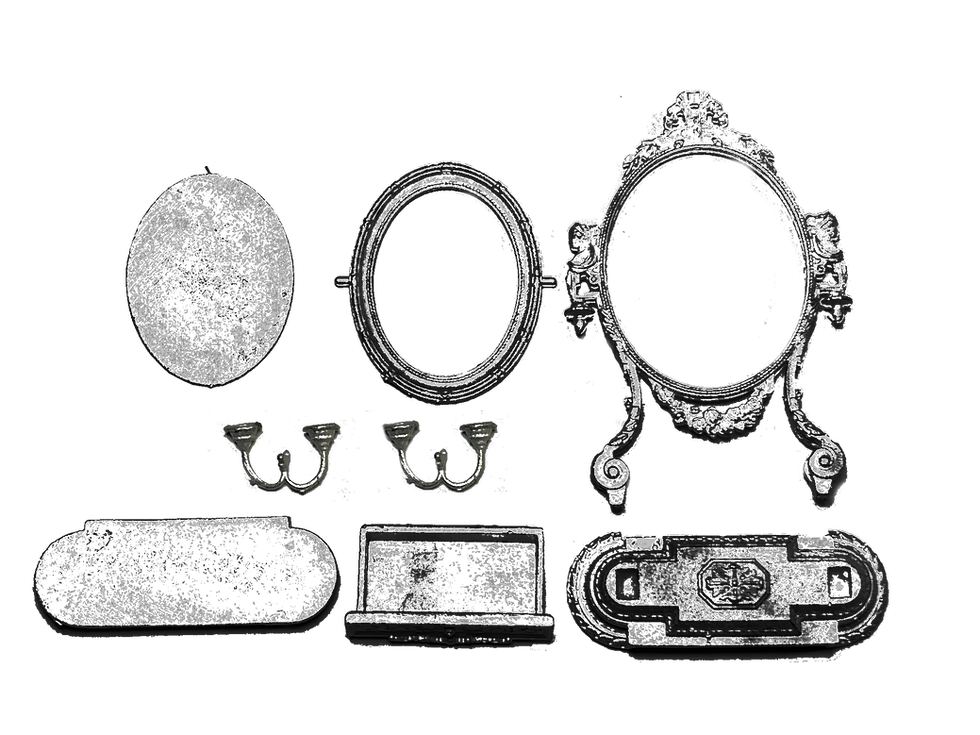 Thumbnail: KIT 18th century Vanity swing mirror with candles and opening drawer