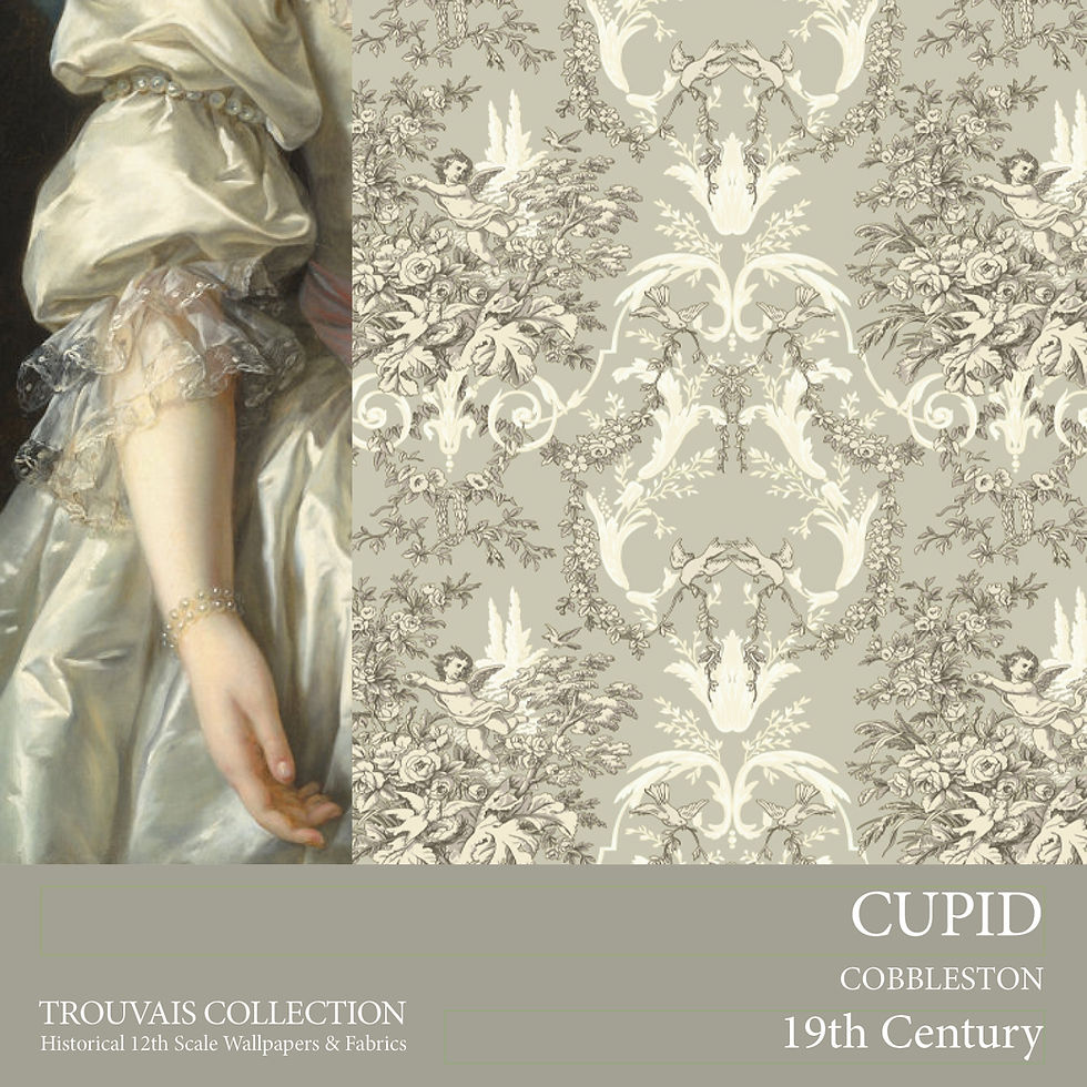 Miniatura: Cupid 19th century toile wallpaper 12th scale 6 COLOURS