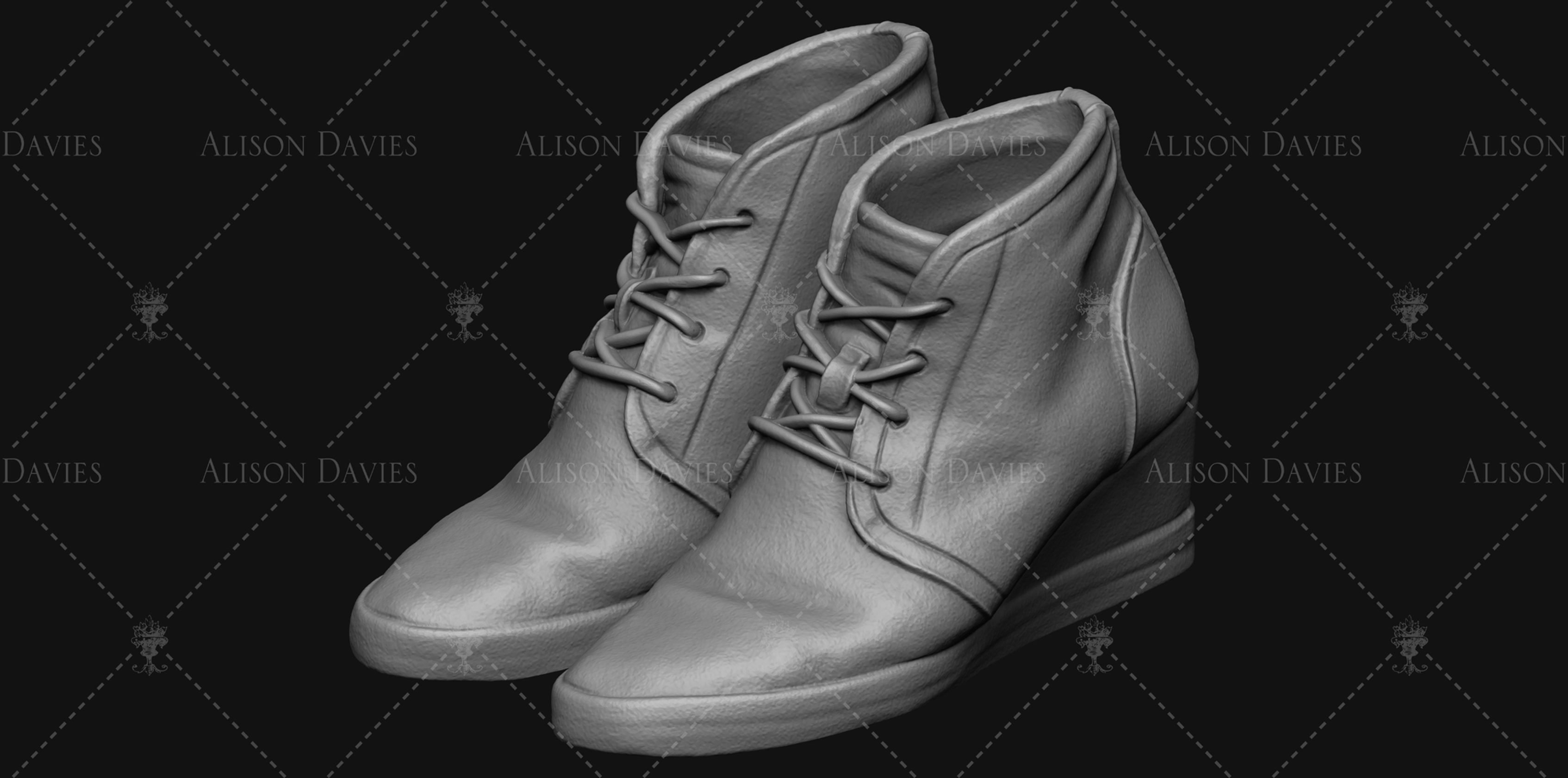 3D printable file pair of SHOES boots design 7