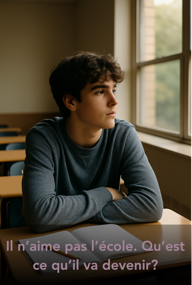 Un adolescent de Lyon qui n'aime pas l'école et ne sait pas ce qu'il va devenir avant une séance de kinésiologie pour adolescents près de Lyon avec Cindy DOUBLET