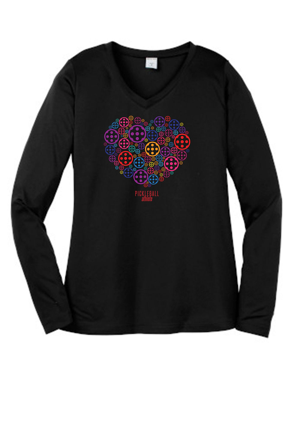 Thumbnail: Hearts and Pickleball long sleeve V neck tee