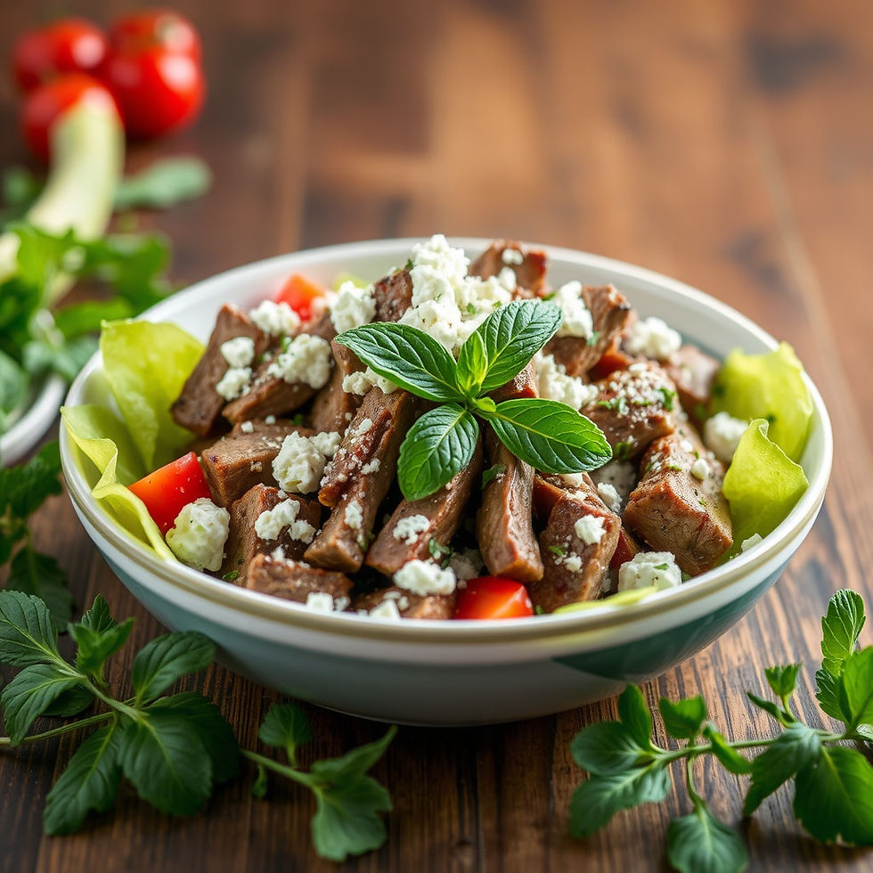Mediterranean Lamb Salad with Feta and Mint