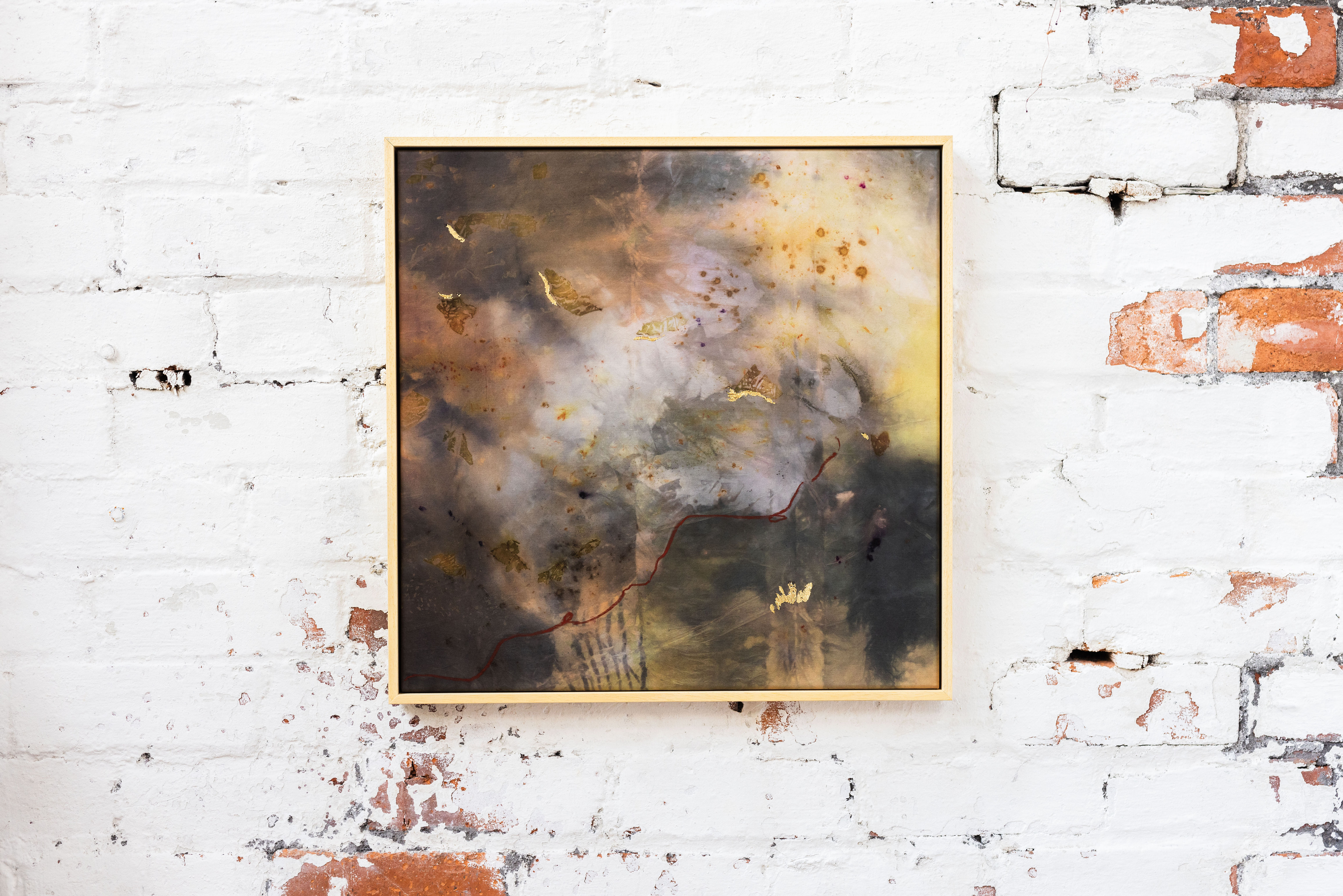 ETHER - Abstract naturally dyed silk artwork