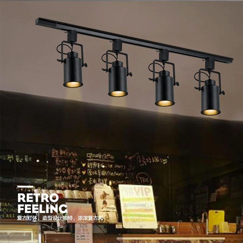 vintage Loft Ceiling Light 1/2/3/4 heads creative loft track lamp