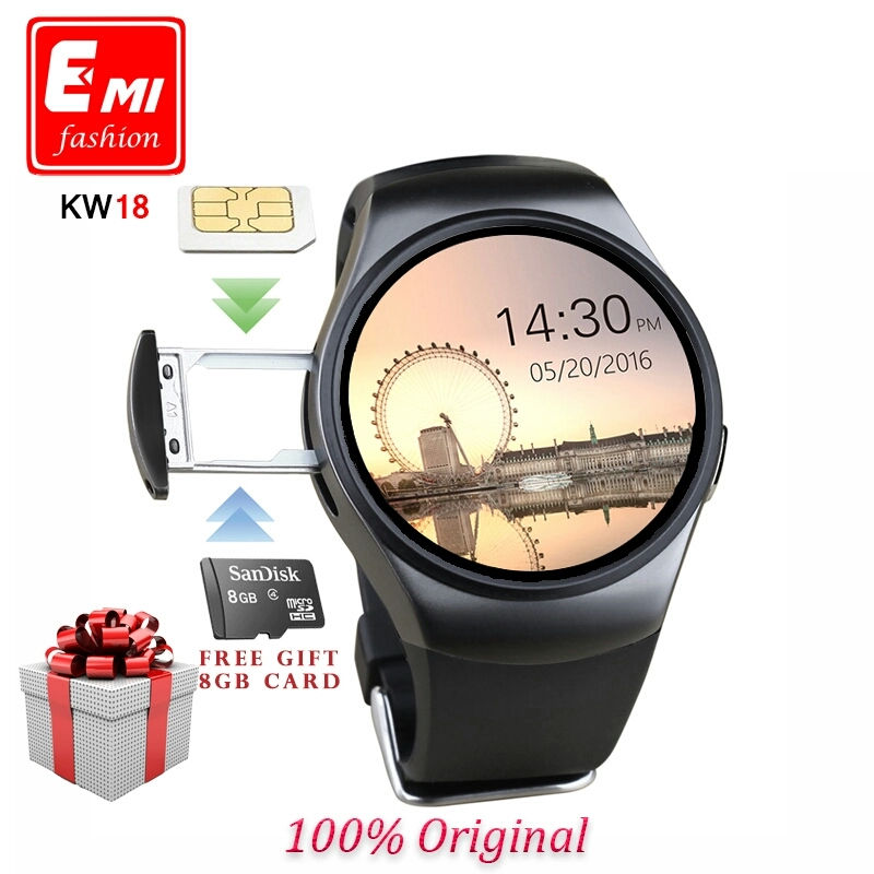 E MI Original KW18 Full Round IPS Heart Rate Smart Watch