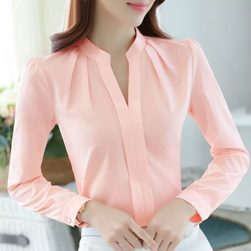 Casual Chiffon Blouse Female V-Neck