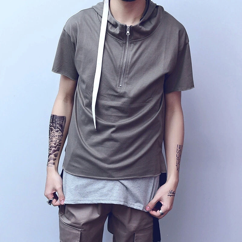 Cotton t-shirt Hooded Fashion Streetwear