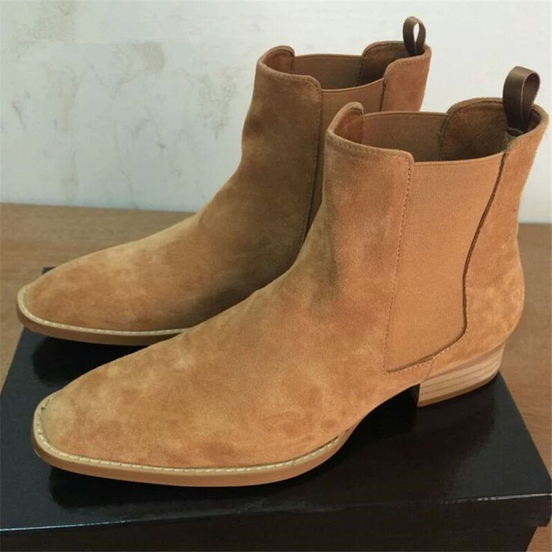 Handmade Crepe Bottom Kanye West Boots Men Platform