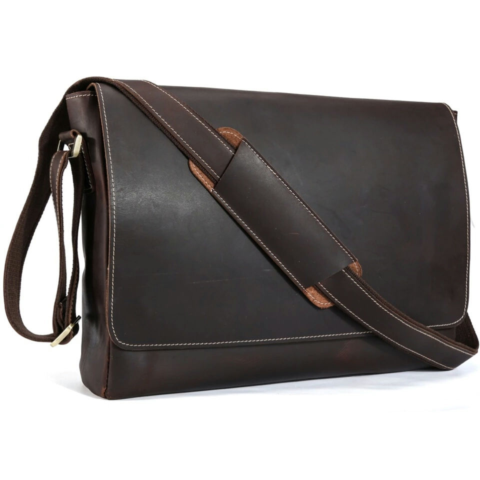 Handmade Genuine Leather 15 inch Laptop Messenger Bag