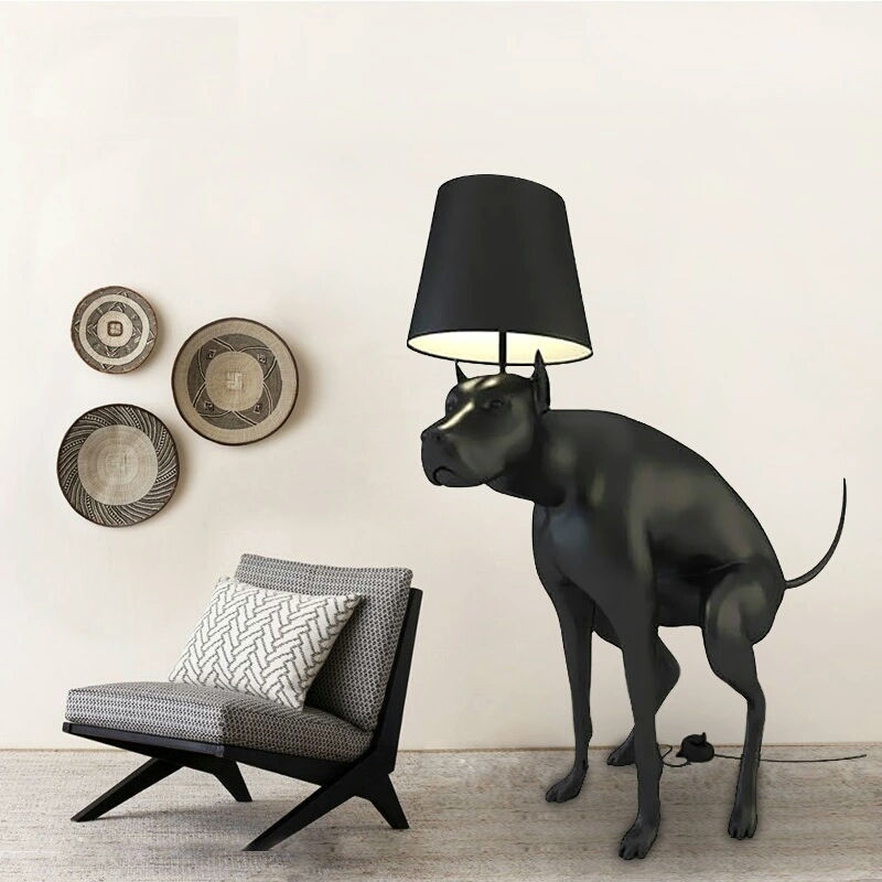 Life Sized Dog Floor Lamp, 130cm Height Polymer Plastic Dog