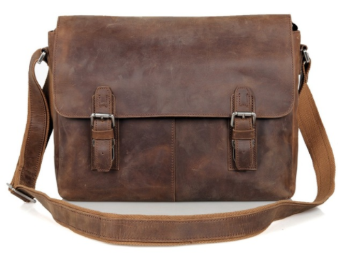 JMD Vintage Genuine Crazy Horse Leather Men's Messenger