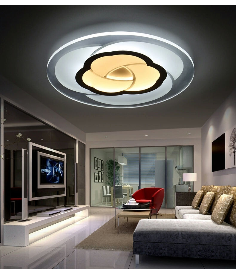 Rose Modern Ceiling Light With acrylic Lampshade white Ceiling Lamp