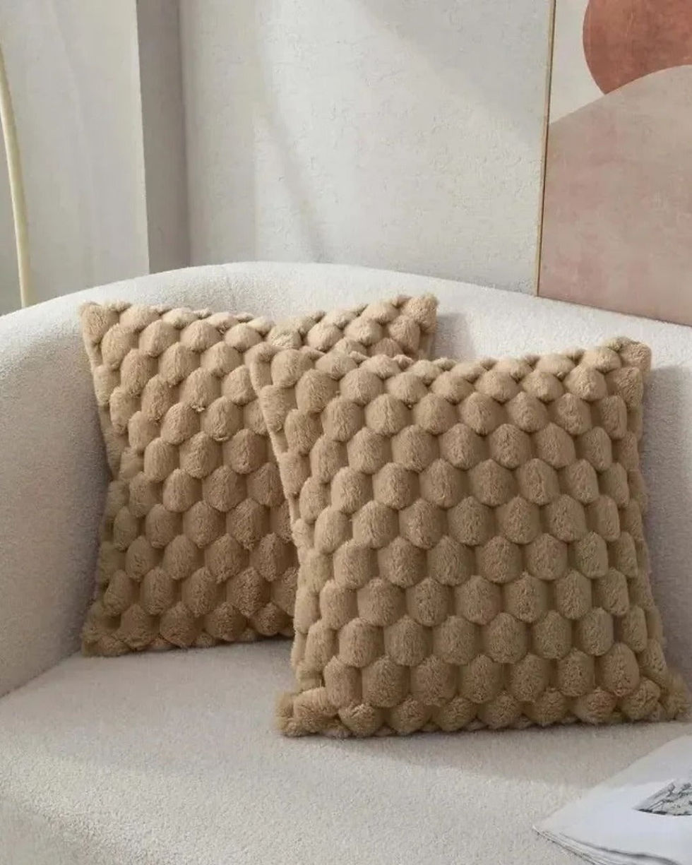 Miniatura: Fronha 3D de Pelúcia Macia com Padrão Abacaxi 45x45cm Para Sofá Sala ou Quarto