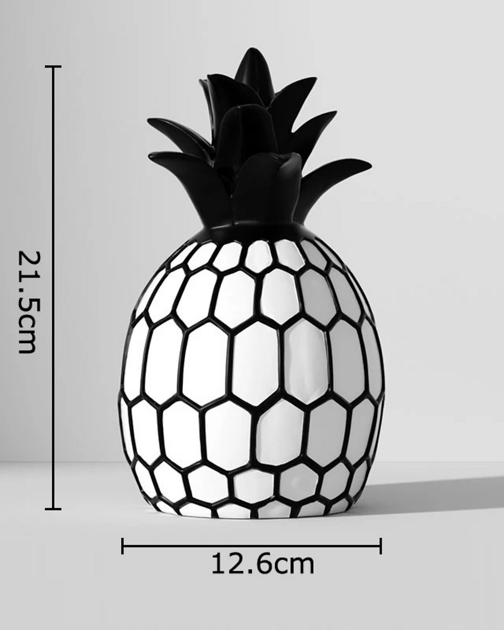 Miniatura: Estátua de Frutas Preto e Branco em Resina Decoração Minimalista para Mesa e Sal