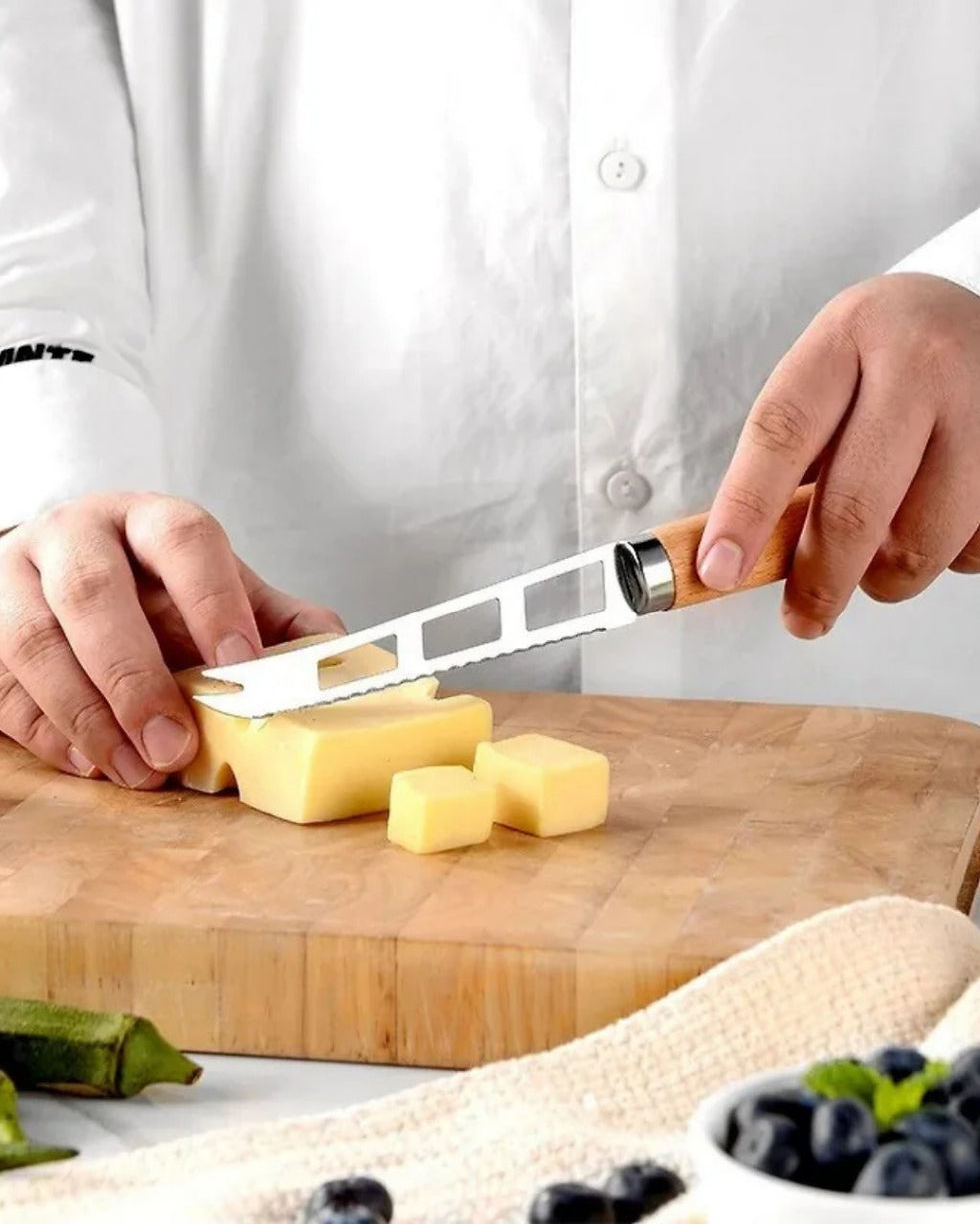 Miniatura: Conjunto de Utensílios de Cozinha com Cabo de Madeira 9 Peças Funcional e Estilo