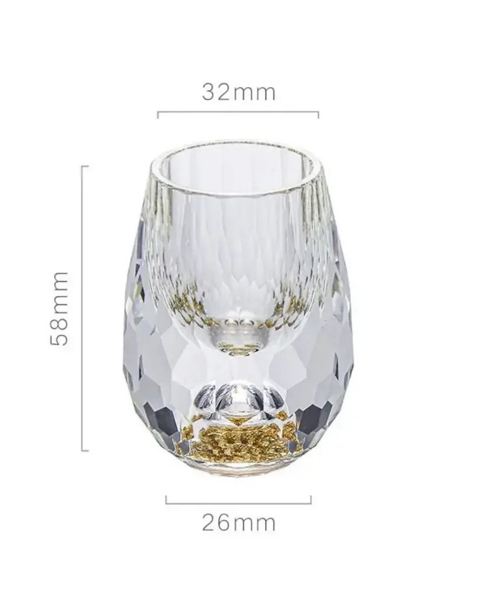 Miniatura: Conjunto 6 Copos Cristal Vidro com Folha de Ouro