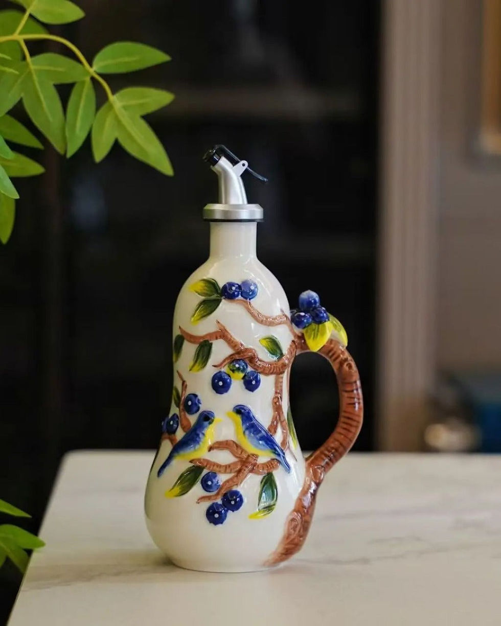 Miniatura: Pote de Tempero em Cerâmica com Relevo de Cereja Utensílios de Cozinha