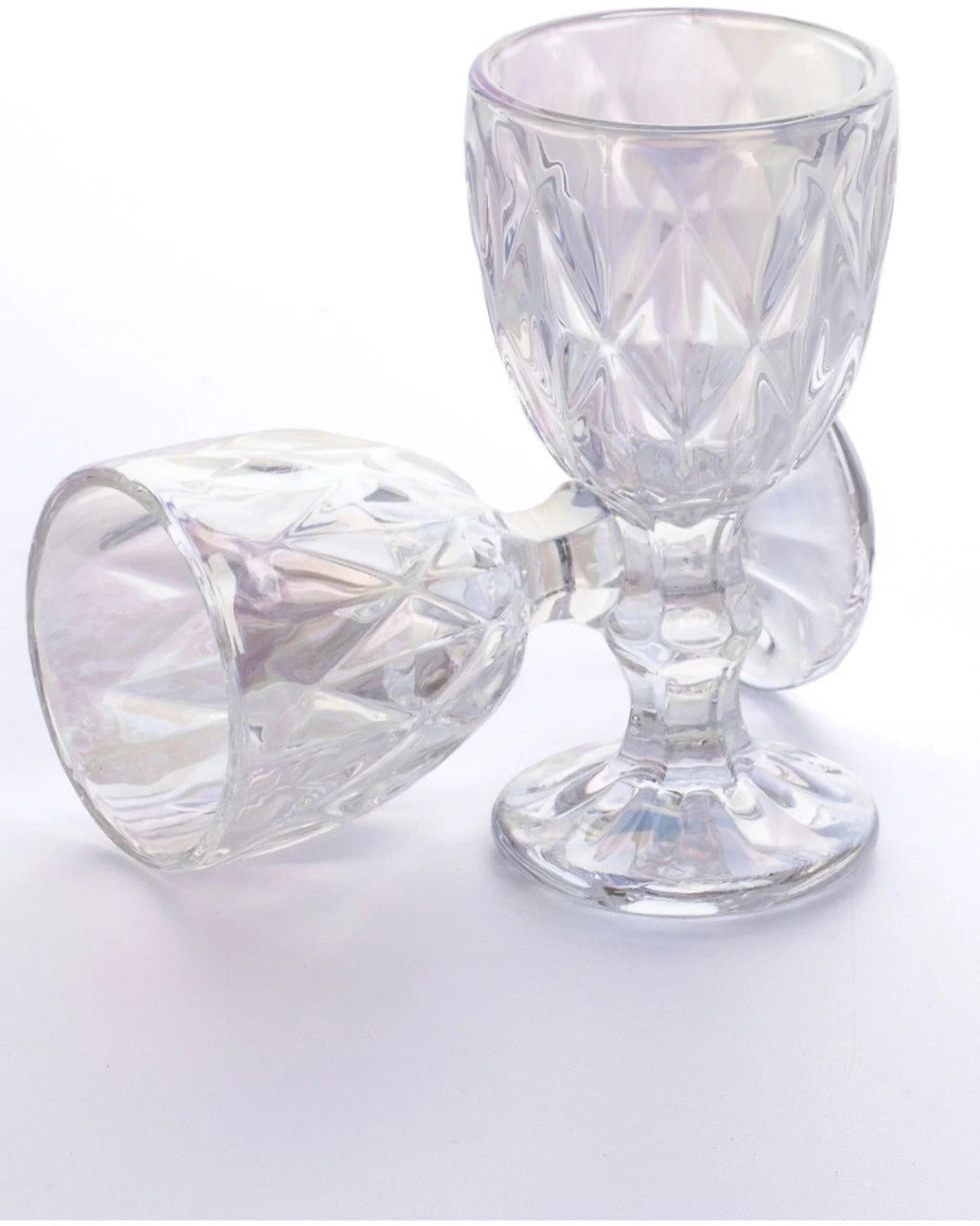 Miniatura: Jogo de 6 Taças Diamante de Vidro para Água Drinks e Vinhos