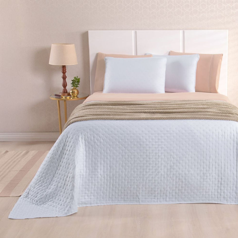 Miniatura: Kit Cama Posta Isabelle Salmão/Branco/Bege